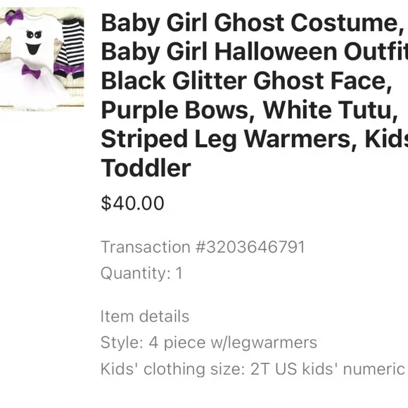 Toddler Girl Ghost Costume - Picture 6 of 8